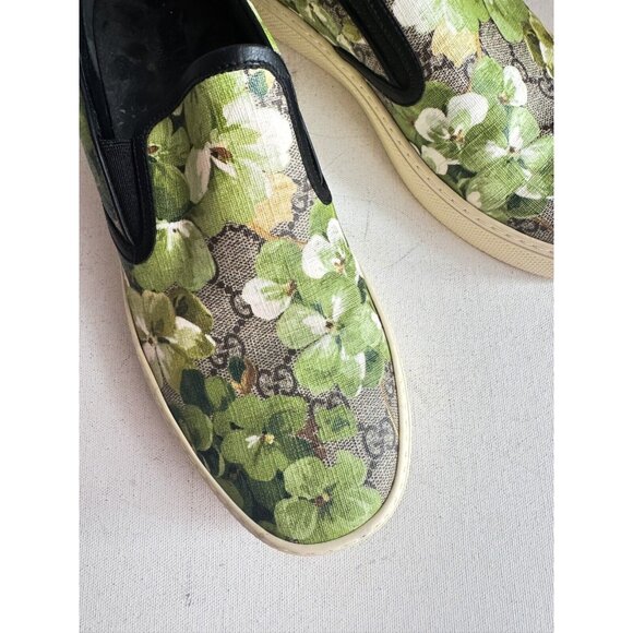 Gucci Bloom GG Logo Green Floral Slip on Sneakers 7.5 Men's/10 Women's - Picture 1 of 14